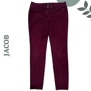 Jacob Deep Burgundy Skinny Pants | Cotton Blend | Size 6 – Stretch Fit